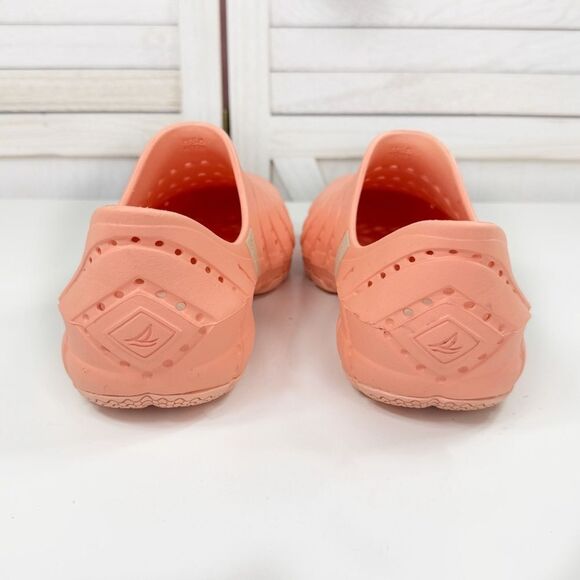 Sperry Water Strider Perforated Slip On Sneaker Shoe Peach Orange 9 Women 8 Men - Picture 7 of 10